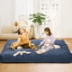 thumbnail image 3 of Qinaqin Giant Bean Bag Chair Cama Convertible Foam Filled Beanbag to Mattress Corduroy Cover Floor Sofá para Adults (Navy), 3 of 7