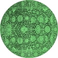 thumbnail image 1 of Ahgly Company Indoor Round Oriental Emerald Green Industrial Area Rugs, 3' Round, 1 of 4