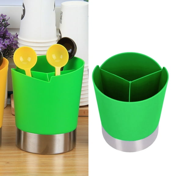 Huayishang Storage Rack Three-Grid Thickened Plastic Straw Bucket A Green Three-Grid, Kitchen Essentials Clearance Sale