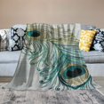 thumbnail image 2 of Orinice Peacock Feather Warm Lightweight Blanket Soft Fleece Blankets for All Seasons, Living Room Sofa Decor, Cow Gifts, Long-lasting Blanket 40x50in, 2 of 6