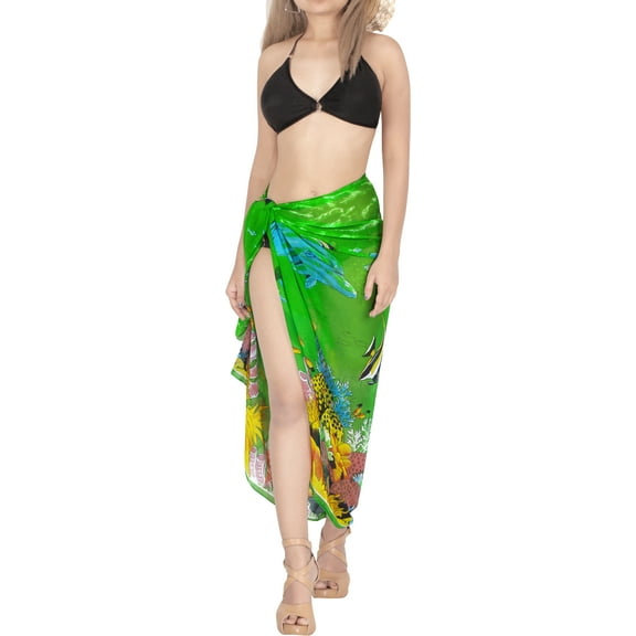 HAPPY BAY Women's Bikini Skirt Beachwear Sarong Coverups Swim Cover up Summer Wraps Swimwear Beach Wrap Skirts for Women One Size Shamrock, Fish Aquarium