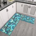 thumbnail image 2 of Blue Paisley and Floral Pattern Kitchen Rugs Sets Of 2,Anti Fatigue Kitchen Mat Rugs Non Slip Washable,Decorative Kitchen Floor Mats for Kitchen,Sink,Laundry,17"x30"+17"x47", 2 of 7