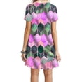 thumbnail image 3 of Jienlioq Robe Femme Grande Taille Liquidation Mode Femme Décontractée Manches Courtes Col Rond Imprimé Robe Mini Ample, 3 of 9
