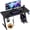 Black, variant on Czlolo 47 Inch Gaming Desk with Power Outlets, L-Shape Computer Desk, Gamer Desk for Small Space, Wtih Cup Holder, Headphone Stand, USB& Tpye-C Ports, Carbon Fiber Black