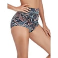 thumbnail image 4 of RELLECIGA Women's Paisley Floral High Waisted Ruched Bikini Bottom Size X-Large, 4 of 12