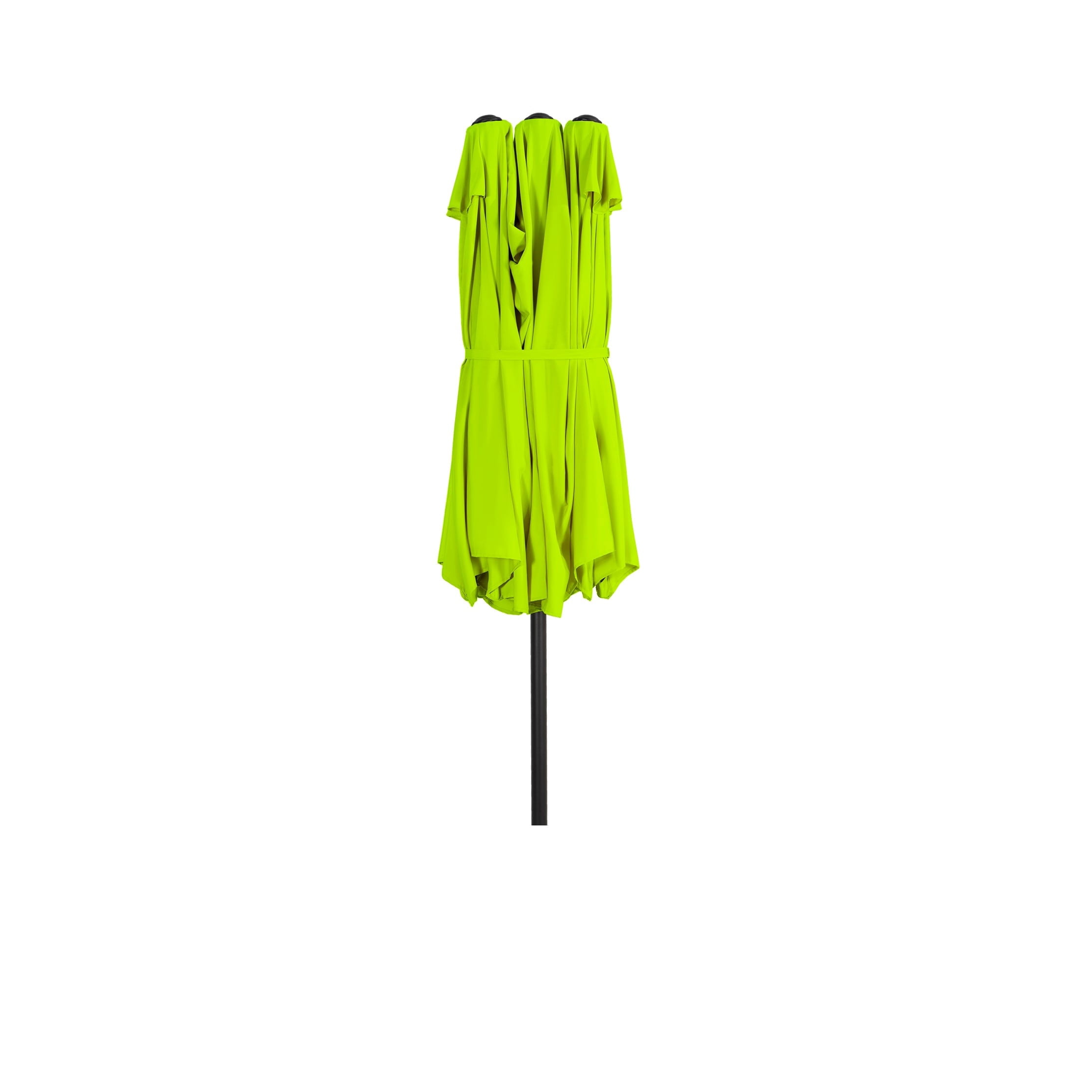 Polytrends Johnn 15-foot Double-Sided Outdoor Offset Patio Twin Umbrella Lime 15'
