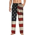 thumbnail image 3 of Top-kevin Multi- Vintage American Flag Men's Pajama Pants Pjs Bottoms with Pockets Sleep Lounge Pants for Men, 3 of 13