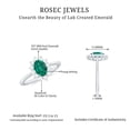 thumbnail image 6 of Rosec Jewels Lab Grown Emerald Oval Engagement Ring with Halo - 5X7 mm - Emerald Diamond Ring for Women - AAAA Grade Certified, 10K White Gold, US 9.50, 6 of 9