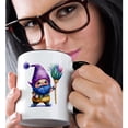 thumbnail image 2 of 3drose, Cute Mardi Gras Gnome Illustration, 15oz Two-tone Black Mug, 2 of 6
