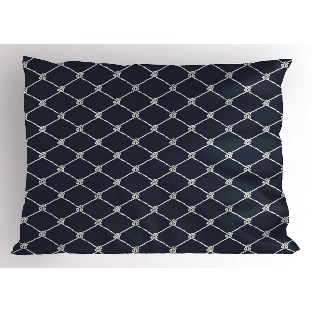 Navy Blue Pillow Sham Navy Sea Yacht Theme Cool Classic Vessel Design