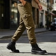 thumbnail image 7 of sageysalite Cargo Pants for Men Button Elastic Waist Casual Loose Workout Hiking Joggers Pants with Multi Pockets, 7 of 7
