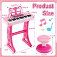 thumbnail image 4 of Tepear Kids Piano Keyboard Toys for Girls Age 3, 37 Keys Toddlers Piano Toy with Stool and Microphone, Pink Birthday Gift for 4 5 6 Years Old Boy Girl, 4 of 10