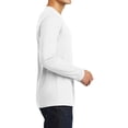 thumbnail image 3 of Men's Perfect Weight Long Sleeve Crew Neck Soft Cotton T-Shirt Bright White X-Small, 3 of 5