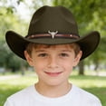 thumbnail image 2 of Gibobby Toddler Baby Cowboy Hat Infant Western Cowgirl Hat Unisex for Boys Girls Kids Classic Ranch Cowboy Hat Outdoor Dress Up Cap(3-18 Years,AG), 2 of 7