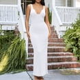 thumbnail image 4 of JGGSPWM Women's Plus Size Bodycon Tank Dress Deep V-neck Sleeveless Casual Long Maxi Dresses Party Club Beach Sundresses White XXL, 4 of 6
