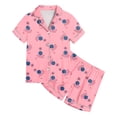 thumbnail image 5 of JUMEYU Pajama Set for Girls Short Sleeve Girls Pajamas Set - 2 Piece Button Down Shirt and Pajama Shorts Cute Pajamas for Girls Size 6-7 (Pink,6-7 Years), 5 of 5