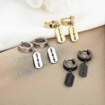 thumbnail image 2 of razor blade earrings punk style stainless steel design, 2 of 5