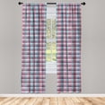 thumbnail image 3 of Ambesonne Geometric Curtains, Grunge Diamond Like Art, Pair of 28"x84", Pale Eggplant and Dried Rose, 3 of 5