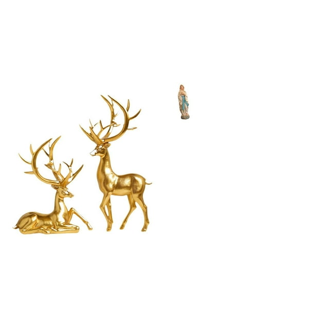 Figuras De Resina De La Virgen María Con Forma De Ciervo, Esculturas Decorativas Para Sala De Estar, Oficina, Mostrador, Escritorio, Obras De Arte Benditas.