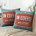 thumbnail image 4 of LALILO Throw Pillow Covers Coffee Trust Retro Vintage Coffee Office Cushion Cover 18" x 18", 2 Pack, 4 of 6