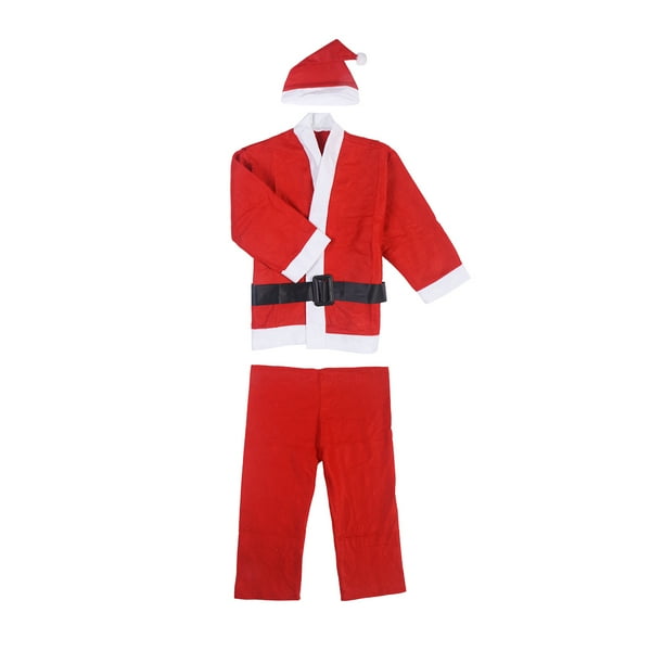Traje de 4 piezas para niños Traje de Papá Noel con cinturón para niños Niños Niños de 4 a 6 años