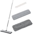 thumbnail image 6 of True & Tidy Heavy Duty Wet and Dry Sweeper Mop with 15" Aluminum Head, Includes 2 Washable Microfiber & Chenille Pads for All Surfaces, 6 of 13