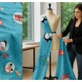 thumbnail image 5 of Soimoi Blue Cotton Voile Fabric Snowman & Penguin Cartoon Print Fabric by the Yard 42 Inch Wide, 5 of 7