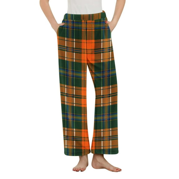 Sakmal Elastic Waist Pajama Pants Women Flannel Plaid Fleece Plus Size Sleepwear Soft Pajama Pants for Women L