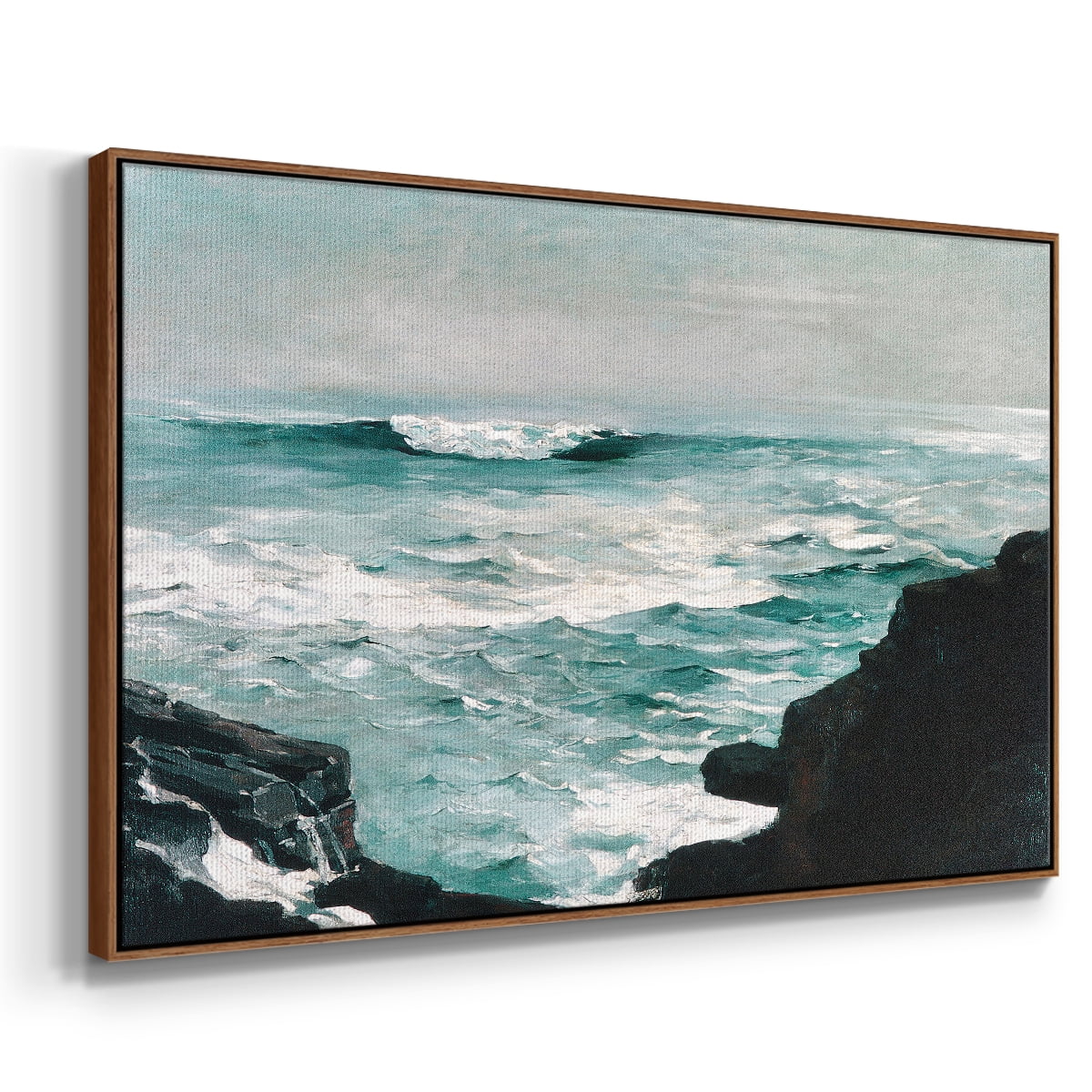 Vintage Landscape-CXXXVIII By Wexford Home Framed in Walnut Wood Gallery Wrapped Canvas 25 in. x 37 in.