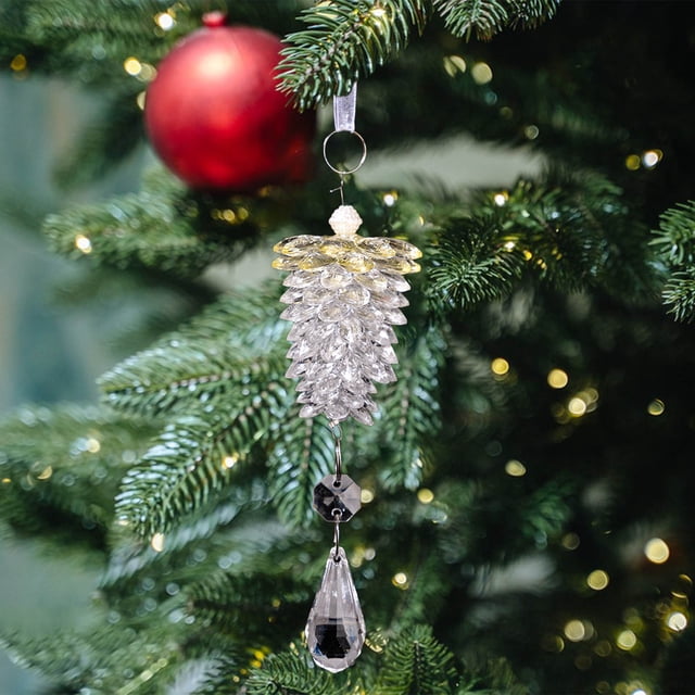 Christmas Decoration Acrylic Pinecone Pendant-realistic Pinecone Pendant-transparent Small Tree Pendant