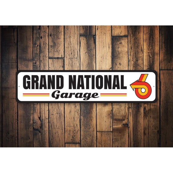 Grand National Garage Novelty Sign, Metal Wall Decor - 4x18 inches