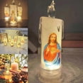 thumbnail image 5 of Velas LED sin llama con oración, decoración religiosa de los santos de Jesús, Nuestra Señora de las Mercedes, 5 of 5