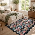 thumbnail image 3 of Lahome 5'x7' Floral Area Rug for Living Room ,Area Rug 5x7ft ,Non Slip Rugs Machine Washable ,Indoor Floral Rug Low Pile Boho Rug for Bedroom Dining Room Office Farmhouse,Black, 3 of 10