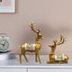 thumbnail image 4 of Decoración de escultura de 2 piezas - Decoración del hogar de estilo nórdico Oro Zulema Estatua de escultura de ciervos, 4 of 8