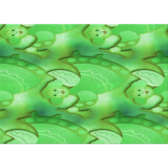 Ahgly Company Indoor Rectangle Patterned Neon Green Area Rugs, 5' x 7'