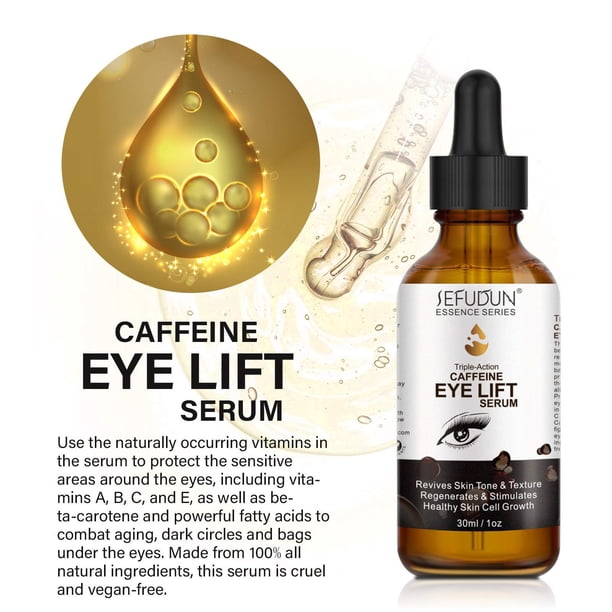 Sérum pour les Yeux à la Caféine avec Collagène EGCG, 60ml Sérum Anti-Âge  Anti-Rides pour Femmes & Hommes, Réduit les Poches, Cernes, Sacs sous les  Yeux