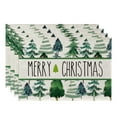 thumbnail image 1 of Christmas Placemats 4PCS Linen Tablecloth Thermal Mats Kitchen Dining Decorative Serving Mat, 1 of 4