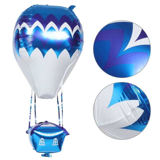 ADDHAT 10Ud Globos De Aluminio Forma Aerostático Azul Para Fiesta Bodas Y Cumpleaños