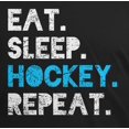 thumbnail image 2 of Old Glory Mens Eat Sleep Repeat Distressed Hockey Short Sleeve Graphic T Shirt, 2 of 6
