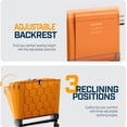 thumbnail image 3 of Folding Reclining Stadium Seat with Back Support for Bleachers 3 Reclining Positions Portable Outdoor Chair with Pockets, 3 of 7