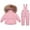 Pink, variant on KAUOD Kids Puffer Snowsuits 2 Piece Front Pockets Ski Jackets Bib Pants Set Toddler Faux-F𝐮r Hood down Coats Snowpants Outfits