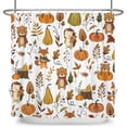 thumbnail image 6 of Fall Woodland Shower Curtain,Bear Fox Hedgehog Autumn Animal Kids Bathroom Curtain,Polyester Waterproof Decor with Hooks,36 x72 Inch, 6 of 7