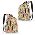 thumbnail image 2 of FKELYI Kids Backpack for Girls 17 Inch School Backpacks Abstract Hippie Flower Print Large Capacity Bookbag with Multi-Pockets Casual Daypack for Elementary Student, 2 of 7
