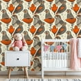 thumbnail image 3 of Boho Peel and Stick Wallpaper 23.6in x 9.8ft Art Nouveau Birds Flowers Seamless Orange Black Contact Paper Vinyl Self-Adhesive Removable Wall Paper for Bedroom Nursery Decor Renter Friendly, 3 of 8