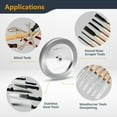 thumbnail image 2 of POWERTEC CBN Grinding Wheel 8 Inch 600 Grit, 1-1/4" Wide, 5/8" Arbor – 4-in-1 CBN Sharpening Wheel with 1/4" Radius Edge and Side Face for Bench Grinder (15706N), 2 of 7