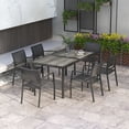 thumbnail image 2 of Outsunny 7 Pieces Patio Dining Set for 6 with Stackable Chairs for Garden, 2 of 9
