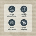 thumbnail image 4 of Performance Textured Bath Sheet, 30" x 62", Beige - Mainstays, 4 of 8