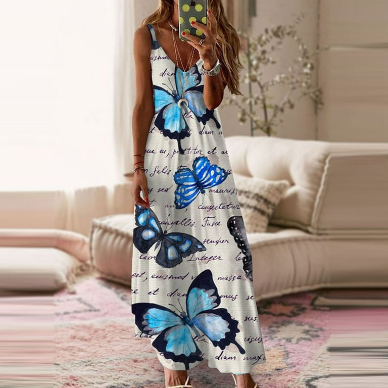 Long maxi dresses best sale walmart