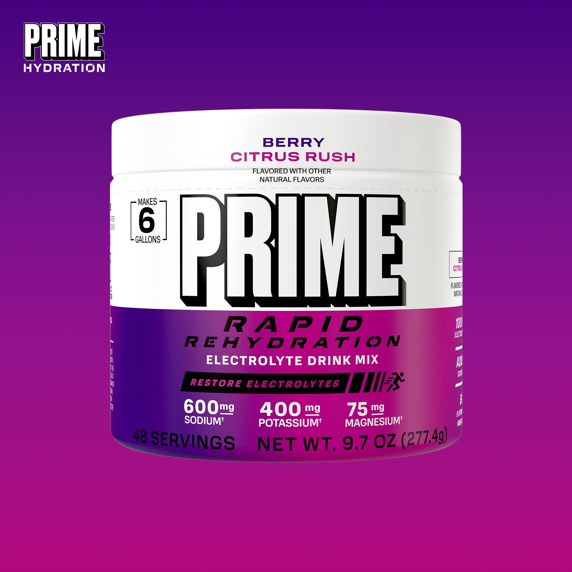 Prime Rapid Rehydration Powder, Berry Citrus , 48 srv, Tub