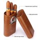 thumbnail image 3 of 3X Humidores de 3 Dedos de Alta Calidad Caja de Cigarros Portátil Estuche de Marrón para Puros con Cortador de Puros, 3 of 5